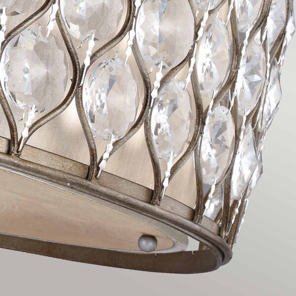 Holte bred loftlampe med krystaller i bruneret sølv-finish med 6 lyskilder - Image 3