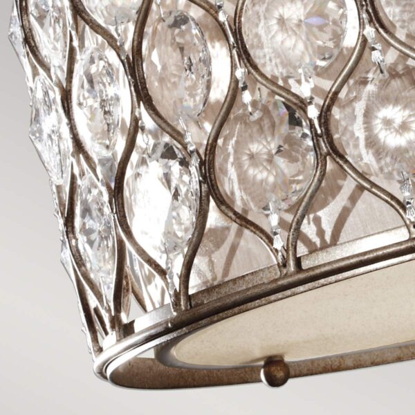 Holte loftlampe med krystaller i bruneret sølv-finish med 3 lyskilder - Image 4