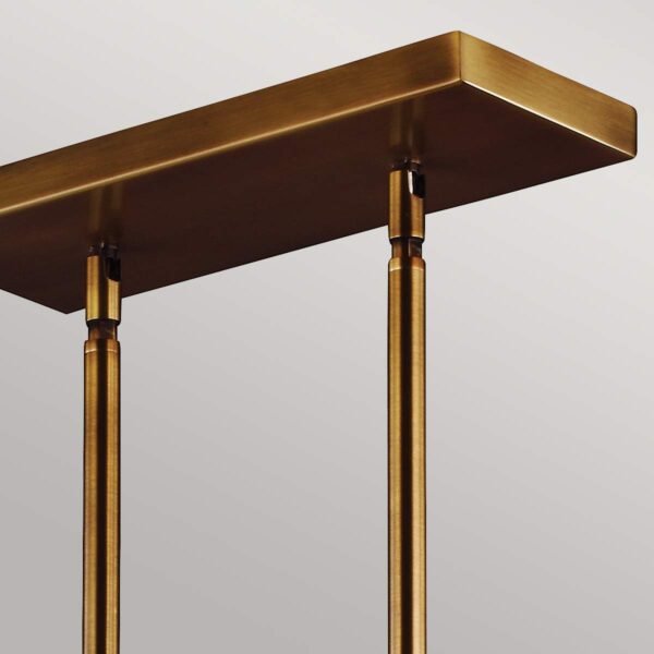 Humlebæk bistrolampe i patineret messing-finish med 3 lyskilder - Image 7
