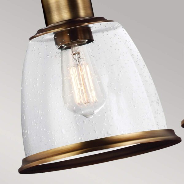 Humlebæk bistrolampe i patineret messing-finish med 3 lyskilder - Image 5