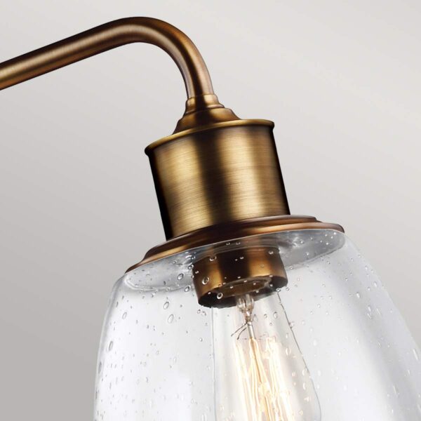 Humlebæk bistrolampe i patineret messing-finish med 3 lyskilder - Image 4