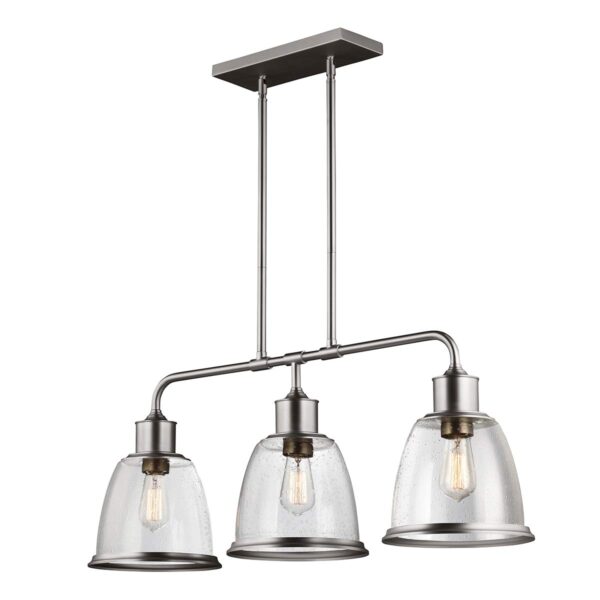 Humlebæk bistrolampe i satin-nikkel-finish med 3 lyskilder