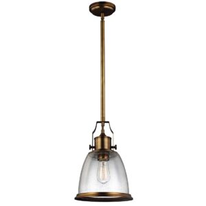 Humlebæk bistrolampe i patineret messing-finish med 1 lyskilde