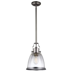 Humlebæk M bistrolampe i satin-nikkel-finish med 1 lyskilde