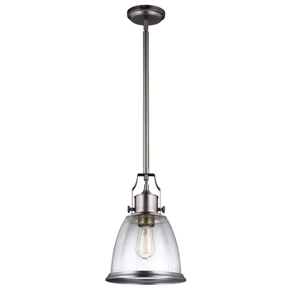 Humlebæk M bistrolampe i satin-nikkel-finish med 1 lyskilde