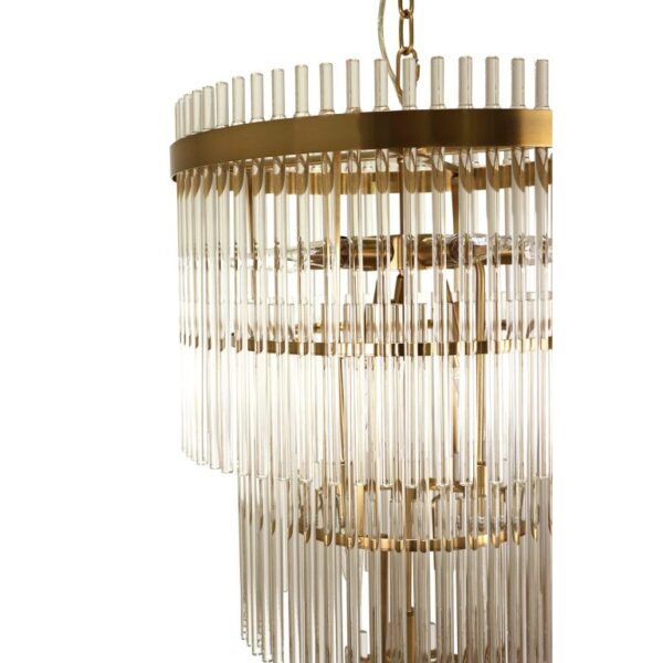 Kgs. Nytorv 4-lags krystal chandelier i messing-finish og 13 lyskilder - Image 2