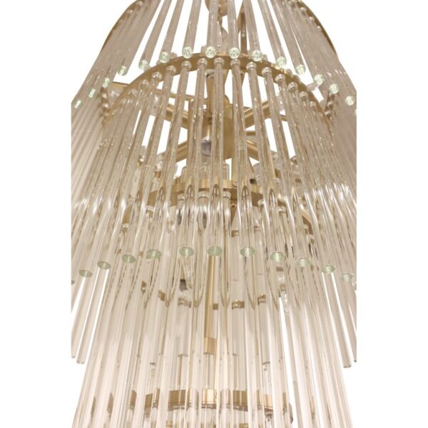 Kgs. Nytorv 4-lags krystal chandelier i messing-finish og 13 lyskilder - Image 3