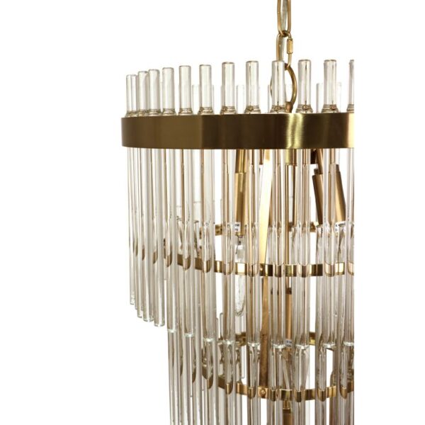 Kgs. Nytorv 4-lags krystal chandelier i messing-finish og 7 lyskilder - Image 2