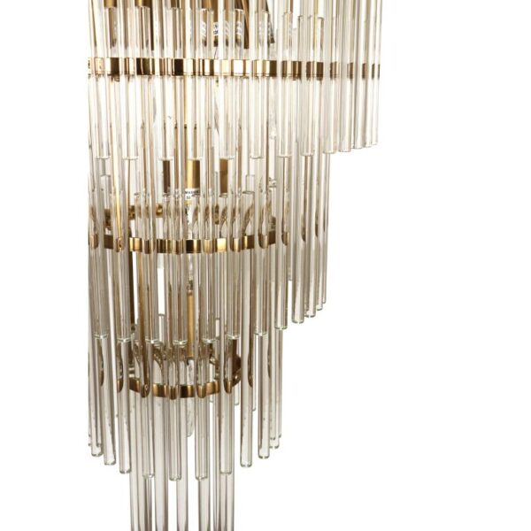 Kgs. Nytorv 4-lags krystal chandelier i messing-finish og 7 lyskilder - Image 3