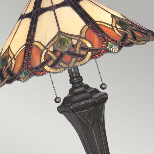 Tiffany Cambridge bordlampe i vintage bronze-finish med 2 lyskilder - Image 8