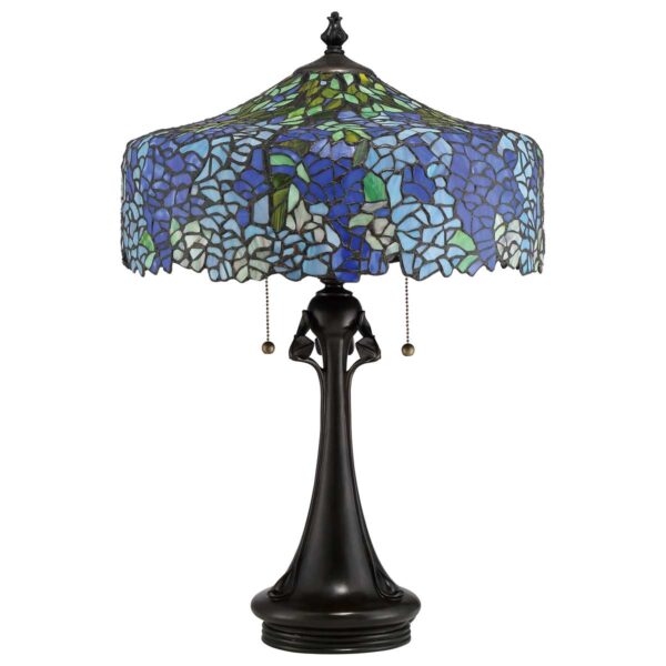 Tiffany Cobalt bordlampe i vintage bronze-finish med 3 lyskilder - Image 8