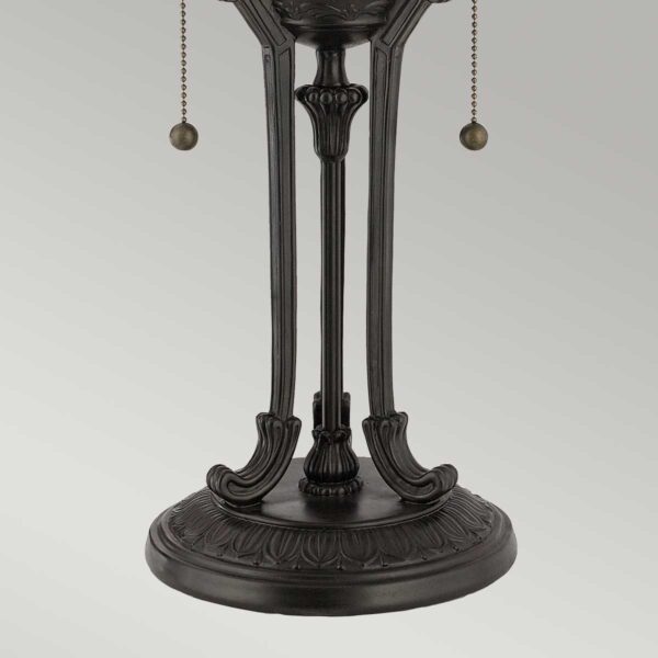 Tiffany Indus bordlampe i vintage bronze-finish med 2 lyskilder - Image 10