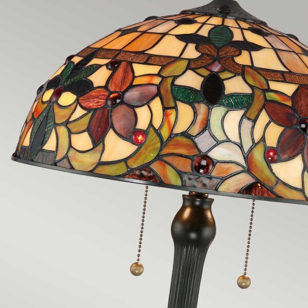 Tiffany Kami bordlampe i vintage bronze-finish med 2 lyskilder - Image 8