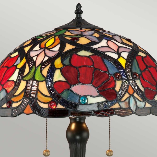 Tiffany Larissa bordlampe i vintage bronze-finish med 2 lyskilder - Image 4