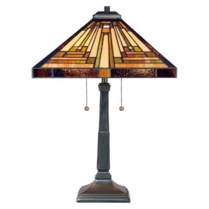Tiffany Stephen bordlampe i vintage bronze-finish med 2 lyskilder