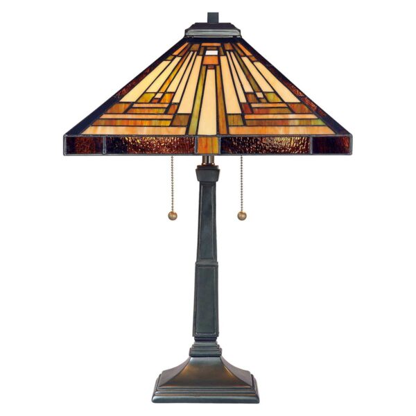 Tiffany Stephen bordlampe i vintage bronze-finish med 2 lyskilder