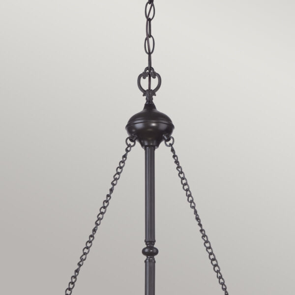 Tiffany Cambridge hængelampe i kæde i vintage bronze-finish med 3 lyskilder - Image 5