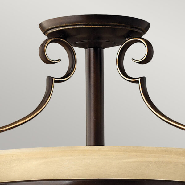 Viborg loftlampe i antik bronze-finish med røgfarvet glas og 2 lyskilder - Image 2
