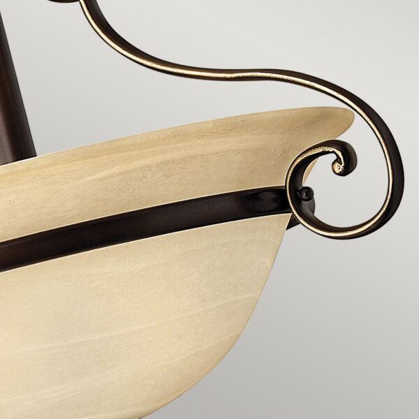 Viborg loftlampe i antik bronze-finish med røgfarvet glas og 2 lyskilder - Image 3