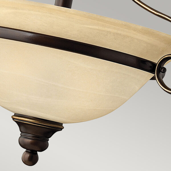 Viborg loftlampe i antik bronze-finish med røgfarvet glas og 2 lyskilder - Image 4