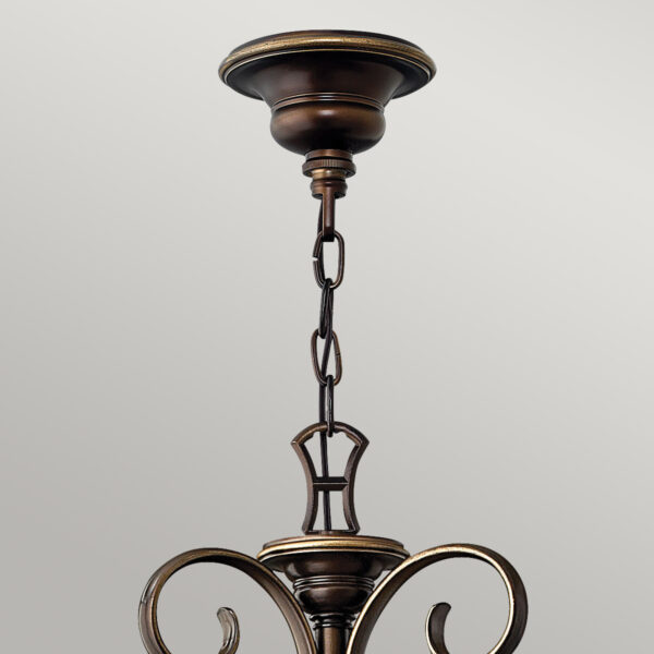 Viborg lysekrone i antik bronze-finish med røgfarvet glas og 15 lyskilder - Image 4