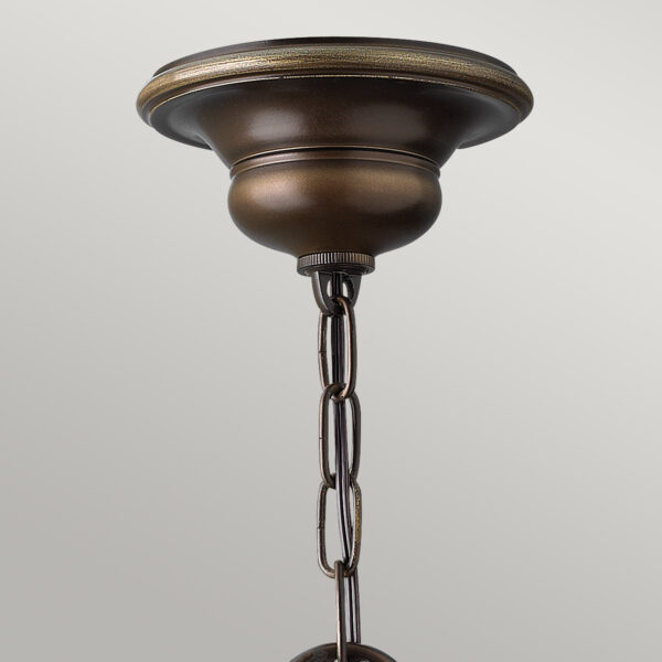 Viborg lysekrone i antik bronze-finish med røgfarvet glas og 3 lyskilder - Image 4