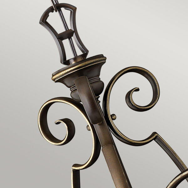 Viborg lysekrone i antik bronze-finish med røgfarvet glas og 3 lyskilder - Image 5