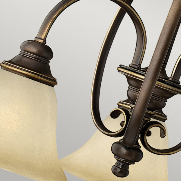 Viborg lysekrone i antik bronze-finish med røgfarvet glas og 3 lyskilder - Image 6