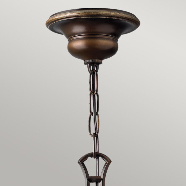 Viborg lysekrone i antik bronze-finish med røgfarvet glas og 6 lyskilder - Image 2
