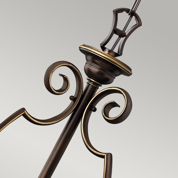 Viborg lysekrone i antik bronze-finish med røgfarvet glas og 6 lyskilder - Image 5