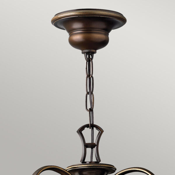 Viborg lysekrone i antik bronze-finish med røgfarvet glas og 9 lyskilder - Image 3
