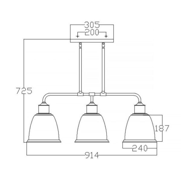 Humlebæk bistrolampe i patineret messing-finish med 3 lyskilder - Image 8