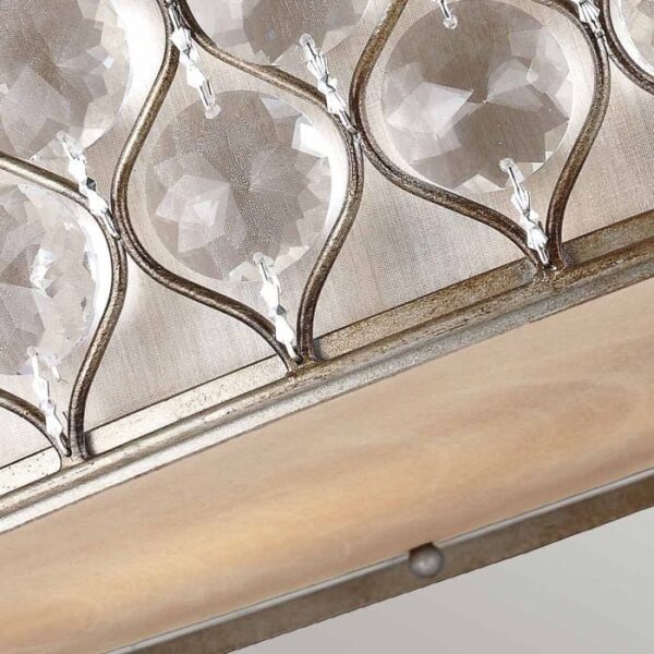 Holte bred loftlampe med krystaller i bruneret sølv-finish med 6 lyskilder - Image 5
