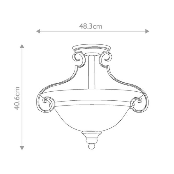 Viborg loftlampe i antik bronze-finish med røgfarvet glas og 2 lyskilder - Image 6