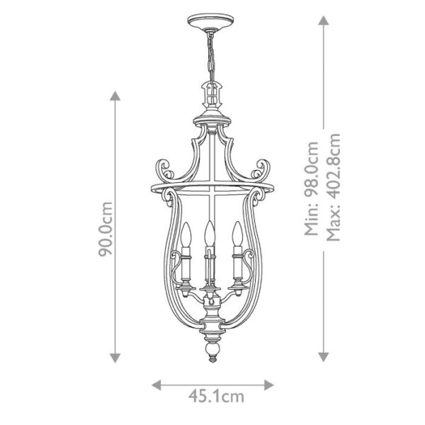 Espergærde chandelier i antik bronze-finish med 4 lyskilder - Image 10