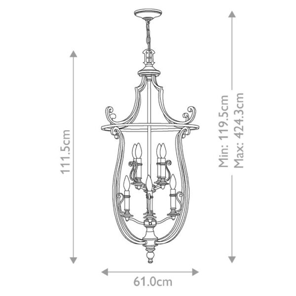 Espergærde chandelier i antik bronze-finish med 8 lyskilder - Image 9