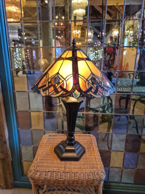 Tiffany Cambridge bordlampe i vintage bronze-finish med 2 lyskilder - Image 10