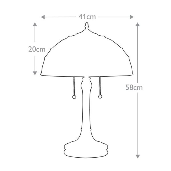 Tiffany Kami bordlampe i vintage bronze-finish med 2 lyskilder - Image 13