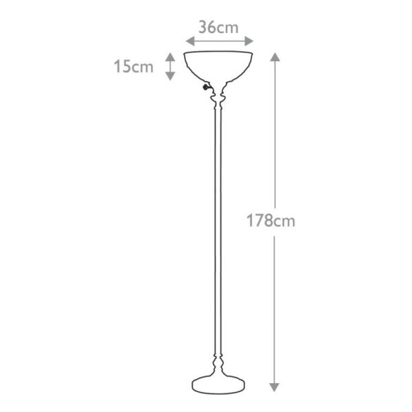 Tiffany Kami gulvlampe i vintage bronze-finish med 1 lyskilde - Image 10