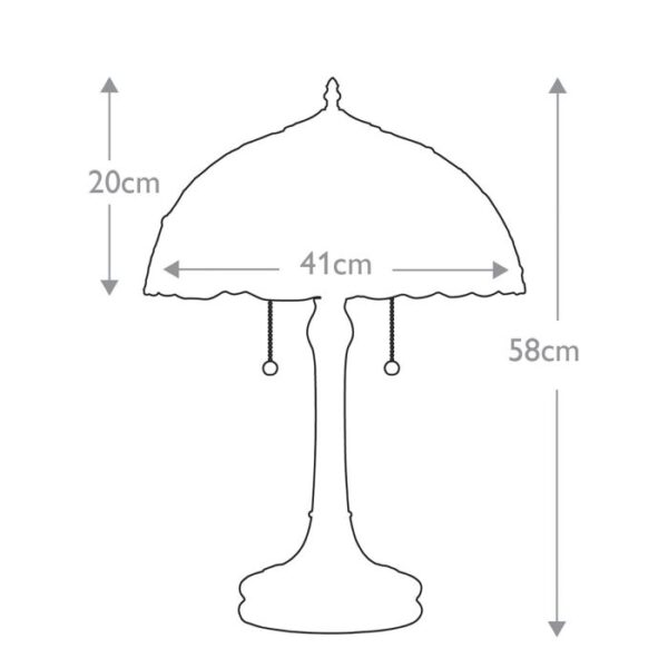 Tiffany Larissa bordlampe i vintage bronze-finish med 2 lyskilder - Image 16