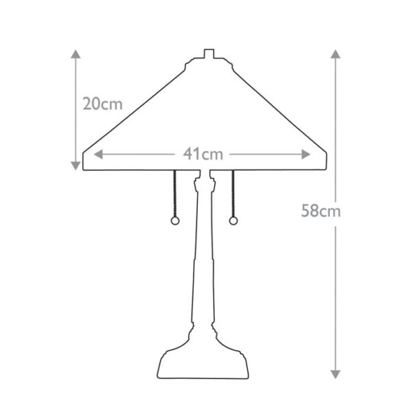 Tiffany Stephen bordlampe i vintage bronze-finish med 2 lyskilder - Image 11