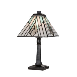 Tiffany Alderley M bordlampe i vintage bronze-finish med 1 lyskilde