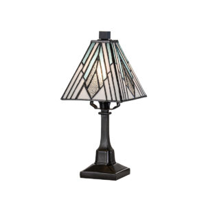 Tiffany Alderley S bordlampe i vintage bronze-finish med 1 lyskilde