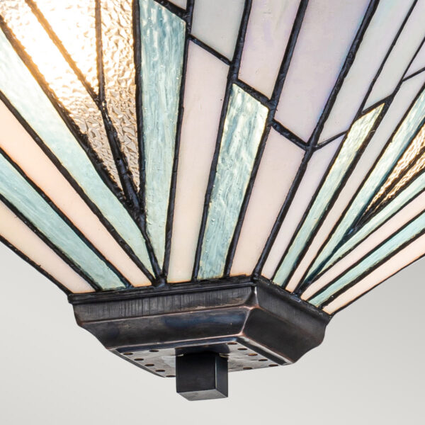 Tiffany Alderley loftlampe i stang i vintage bronze-finish med 2 lyskilder - Image 3