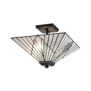 Tiffany Alderley loftlampe i stang i vintage bronze-finish med 2 lyskilder