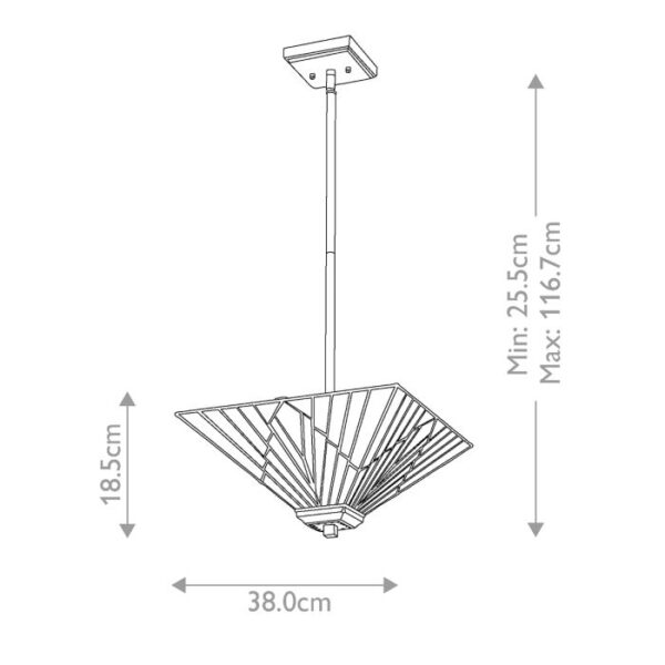 Tiffany Alderley loftlampe i stang i vintage bronze-finish med 2 lyskilder - Image 4