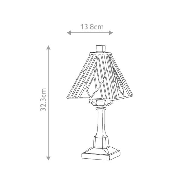 Tiffany Alderley S bordlampe i vintage bronze-finish med 1 lyskilde - Image 10