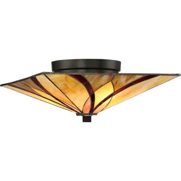 Tiffany Ashewille loftlampe 2 i vintage bronze-finish med 2 lyskilder - Image 4
