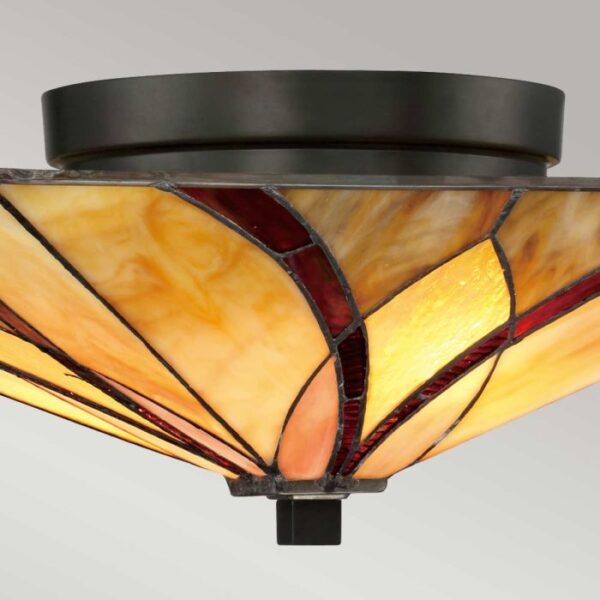 Tiffany Ashewille loftlampe 2 i vintage bronze-finish med 2 lyskilder - Image 3