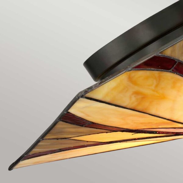 Tiffany Ashewille loftlampe 2 i vintage bronze-finish med 2 lyskilder - Image 2